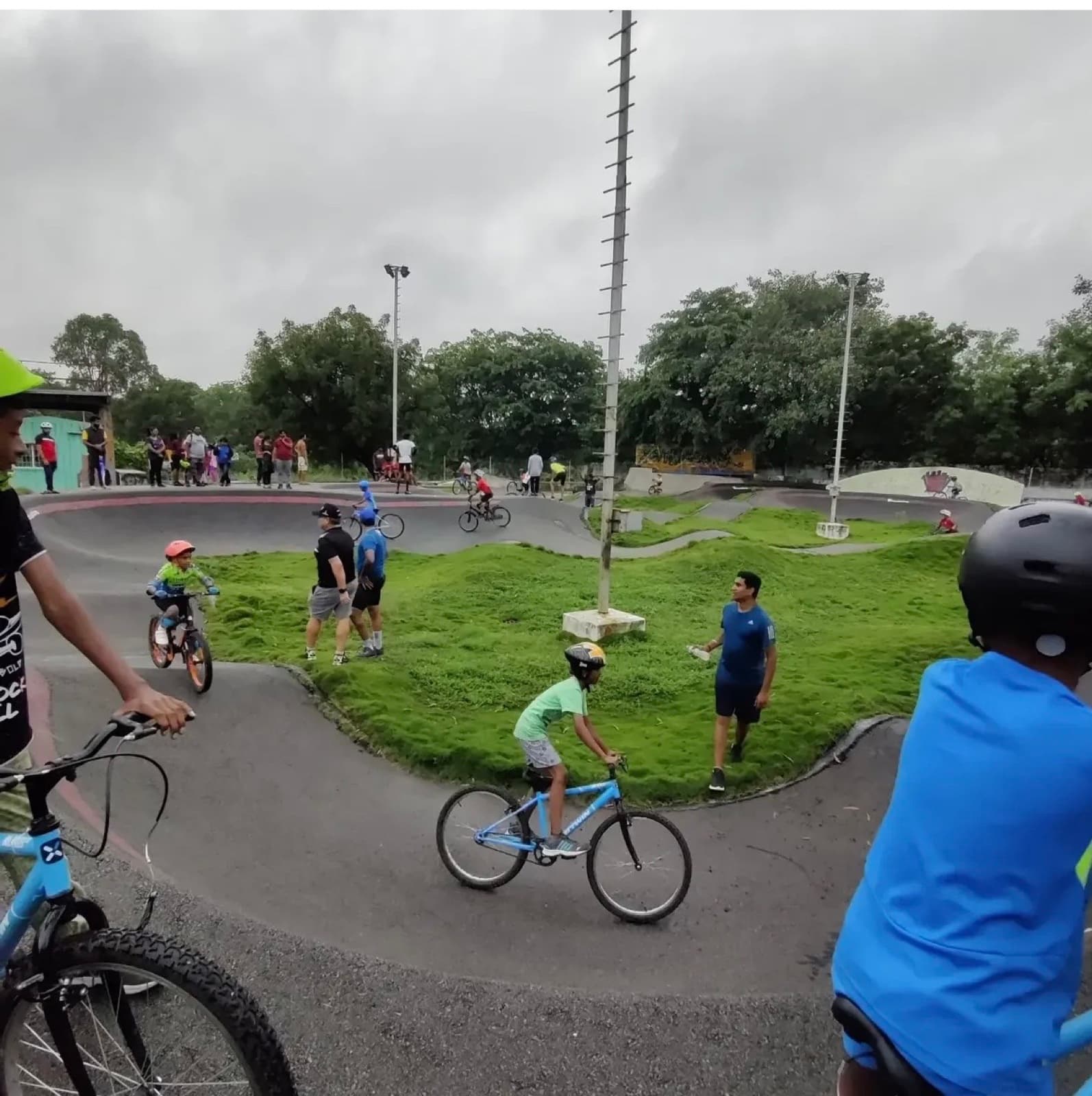 Riders on the WallRide pump track