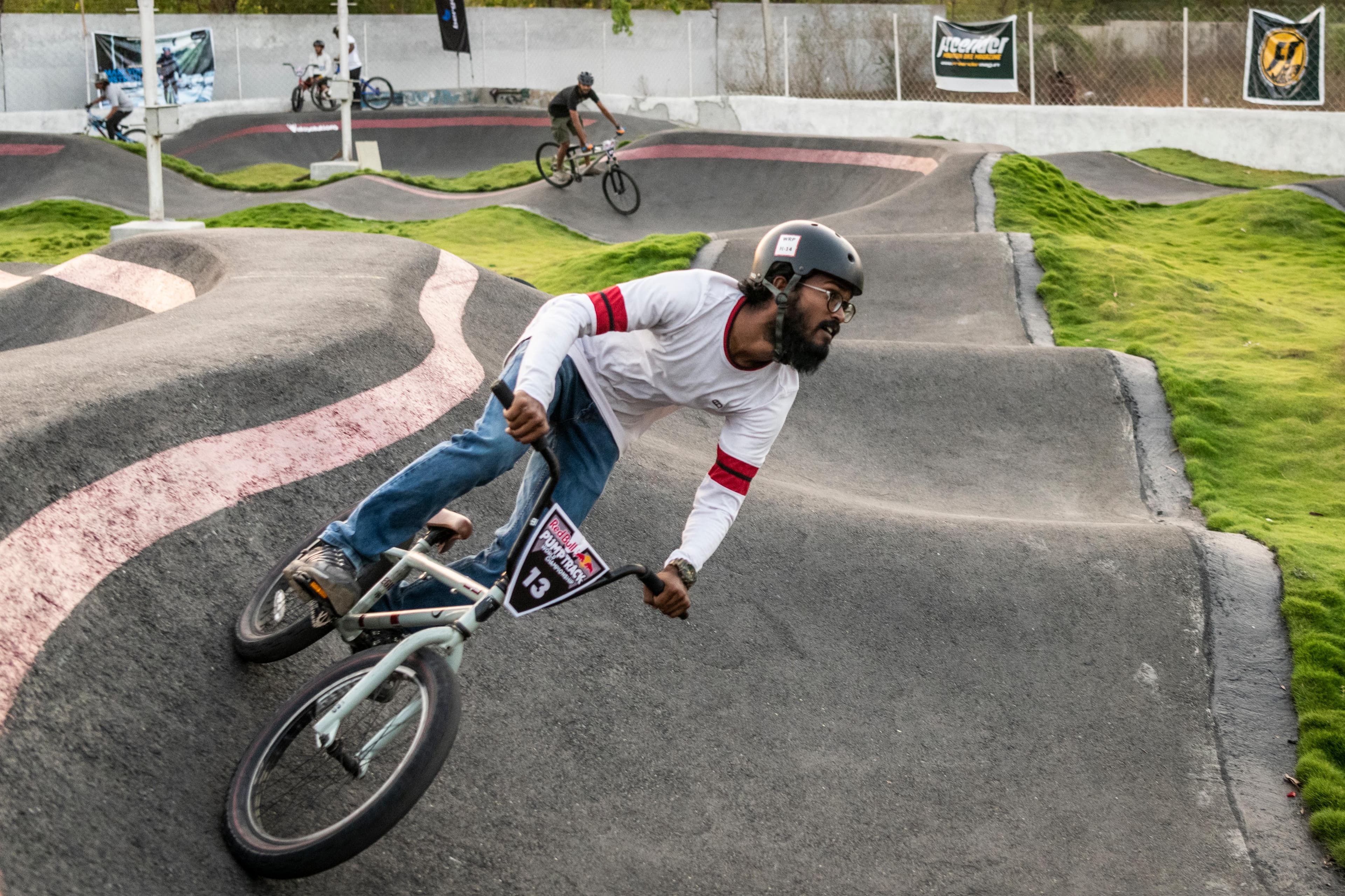 BMX rider riding a lap on the WallRide pump track