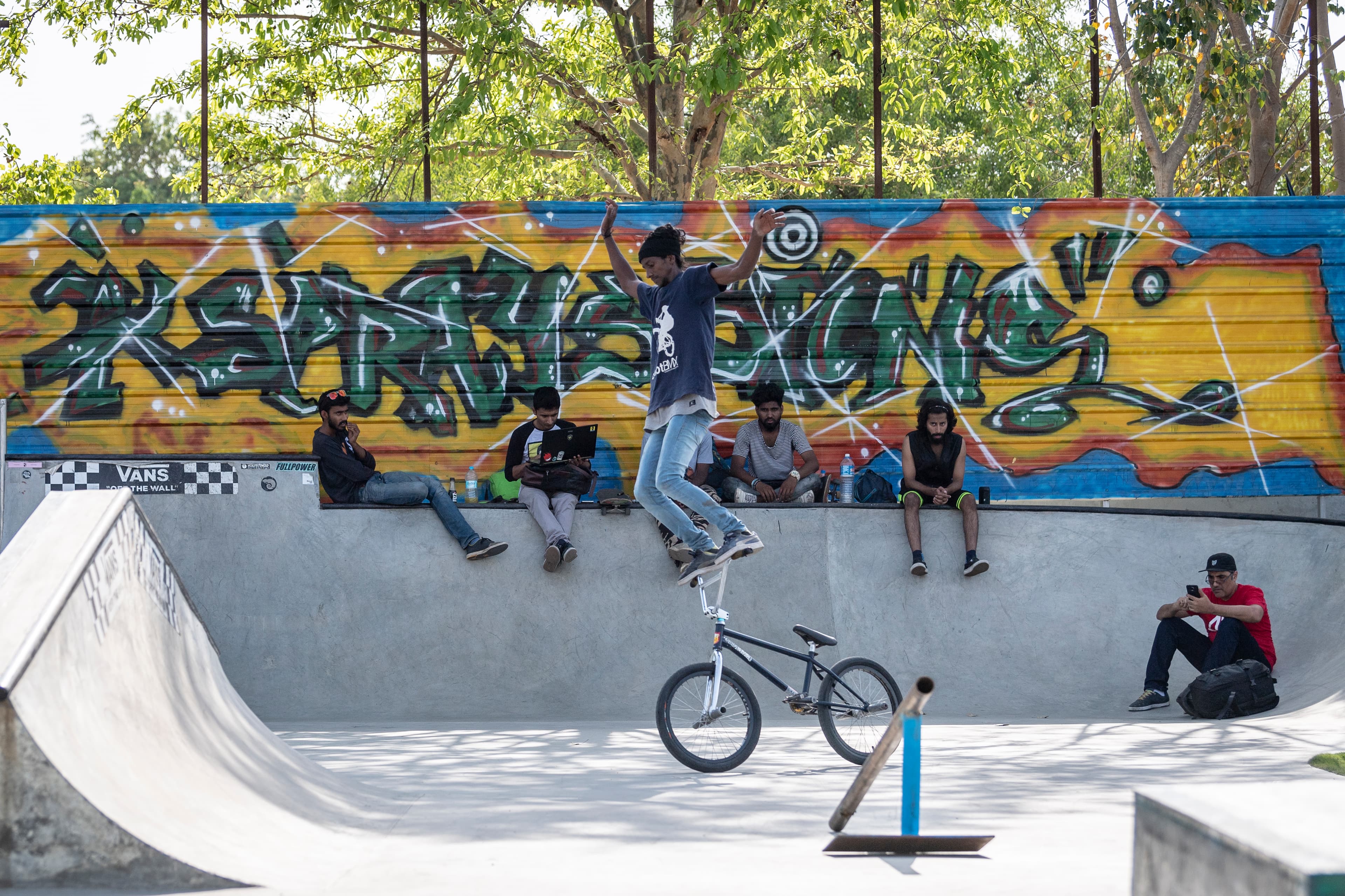 BMX rider on the WallRide track